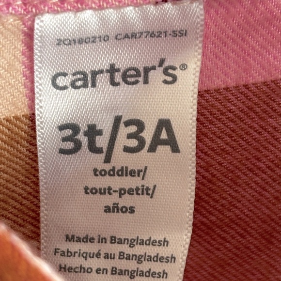 Carter's Pink and Brown Plaid Dress with Belt 100% Cotton - Picture 5 of 6